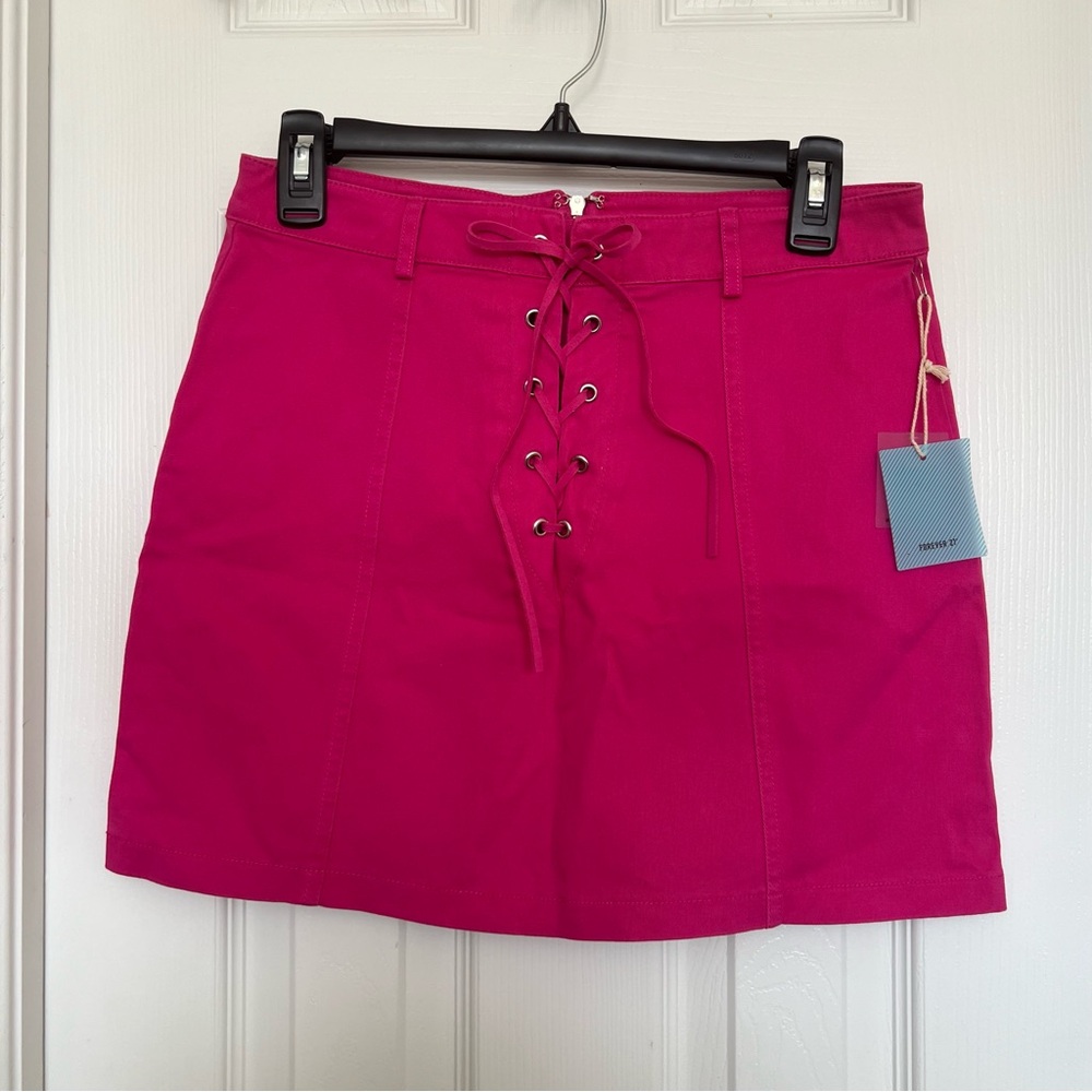 Forever 21 Hot Pink Lace-Up Mini Skirt